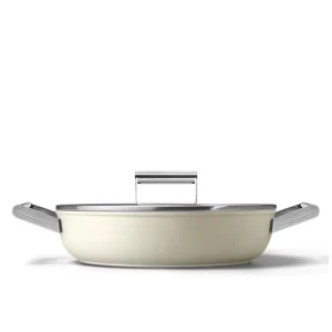 Tegame antiaderente 2 manici con coperchio, 50‘s style, ø 28 cm, panna Offerta Lampo