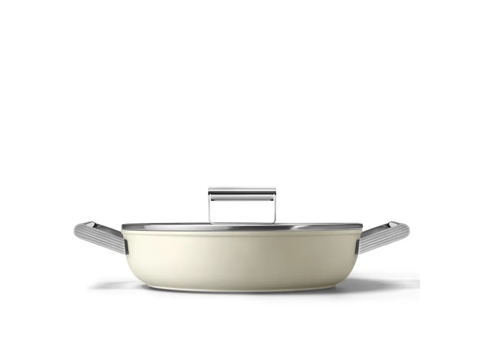 Tegame antiaderente 2 manici con coperchio, 50‘s style, ø 28 cm, panna Offerta Lampo