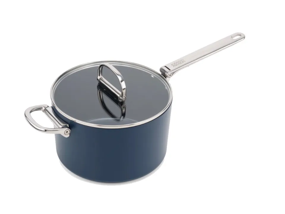 Space, casseruola alta antiaderente, ø 23 cm, 1 manico, con coperchio, blu Offerta Speciale