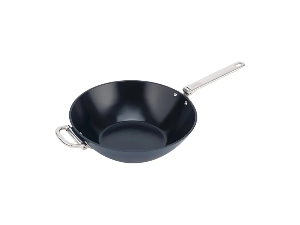 Ultima Occasione Space, wok antiaderente blu con manico pieghevole 32 cm