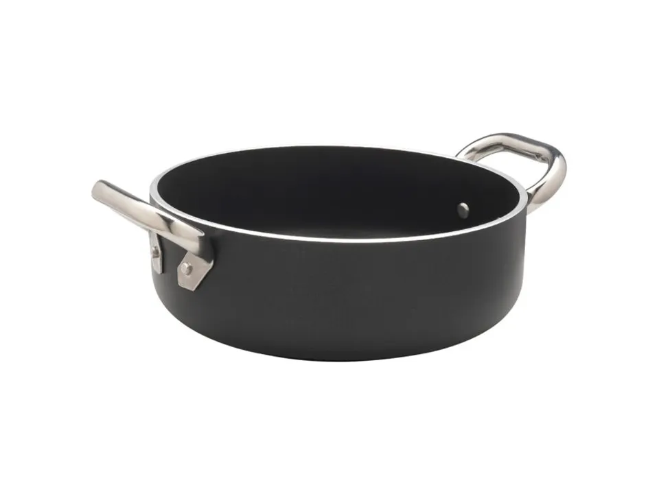 Casseruola antiaderente induzione alblack bassa in alluminio 5mm 2 maniglie - 32 cm Affare