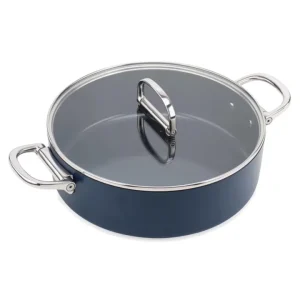 Space, casseruola bassa antiaderente, ø 28 cm, 2 manici pieghevoli, con coperchio, blu Must-Have