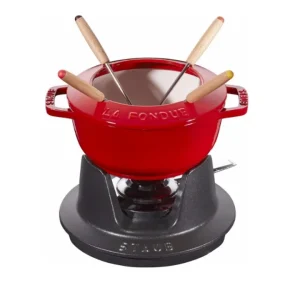 Spedito Oggi Set fonduta gourmet rosso ciliegia, ø 18 cm