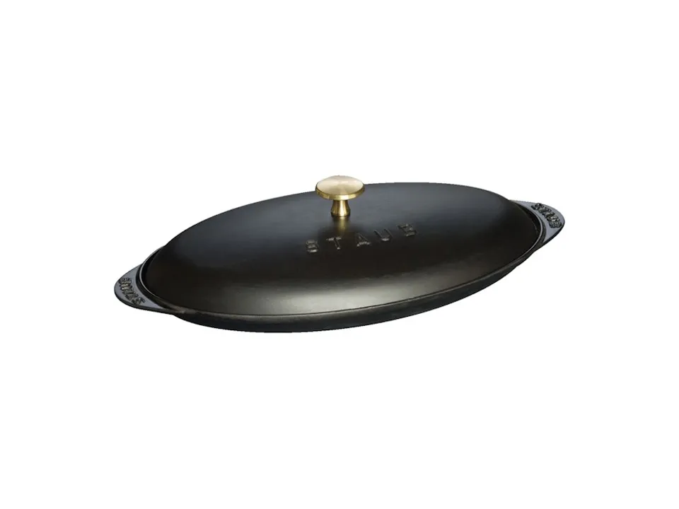 Spedito Oggi Pirofila con coperchio ovale 31 cm - nero
