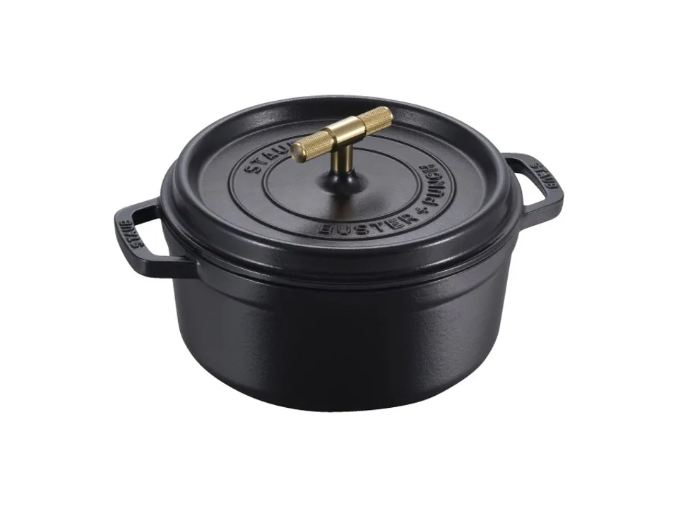 Ultime Pezzi Cocotte buster+punch nero/oro, ø 24 cm
