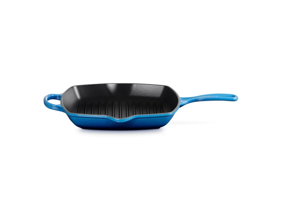 Promozione Esclusiva Evolution, bistecchiera skillet quadrata in ghisa vetrificata 26 cm - azure blu