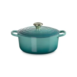 Prezzo Conveniente Evolution, cocotte rotonda 24 cm in ghisa vetrificata - blu riviera