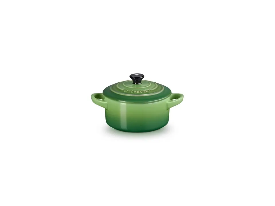 Mini cocotte rotonda in gres vetrificato 10 cm - verde bamboo Saldi
