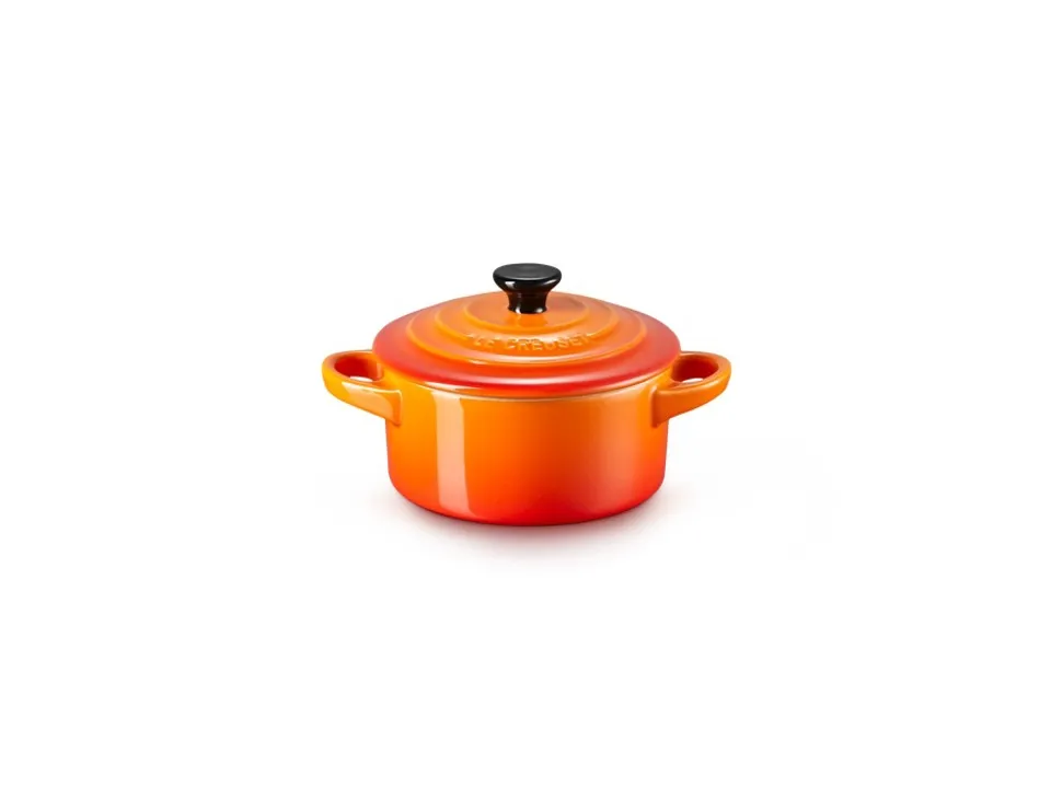 Novità Mini cocotte rotonda in gres vetrificato 10 cm - arancio