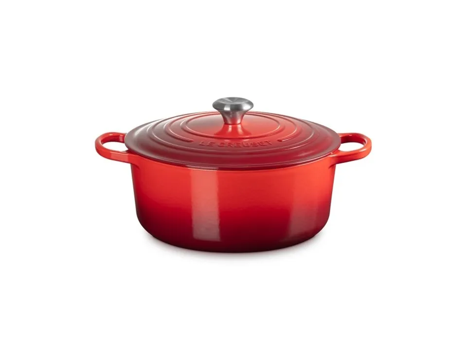 Prezzo Basso Evolution, cocotte rotonda 28 cm in ghisa vetrificata - ciliegia