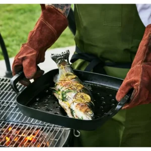 Bbq outdoor, grill quadrato 30x30 cm in ghisa vetrificata - nero Nuovo Arrivo
