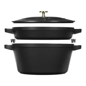 Esclusivo Set di 2 pentole impilabili, nero