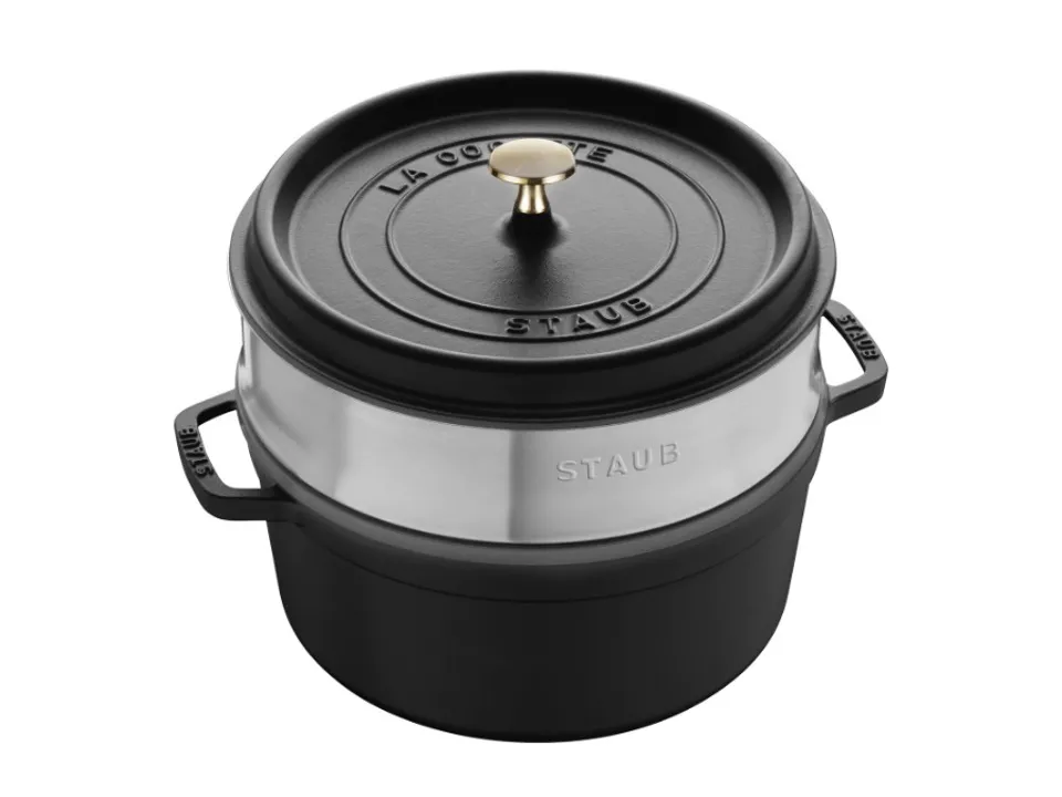 Cocotte con cestello a vapore nero, ø 24 cm Scelto Dai Clienti