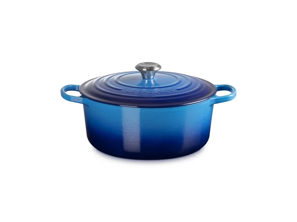 Evolution, cocotte rotonda 28 cm in ghisa vetrificata - azure blu Spedizione Espresso