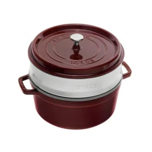 Promozione Cocotte con cestello a vapore rosso granata, ø 26 cm