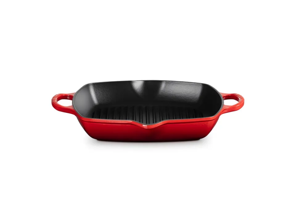 Promozione Esclusiva Evolution, grill quadrato in ghisa vetrificata 34,5 cm - ciliegia