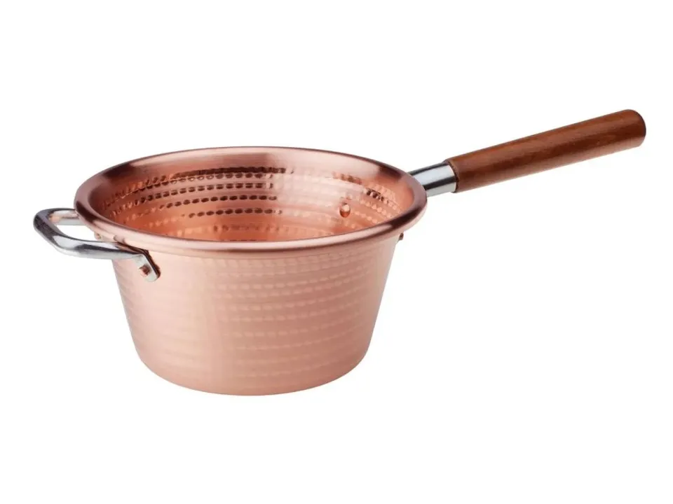 Sconto Paiolo con manico in legno e maniglie inox, ø 24 cm