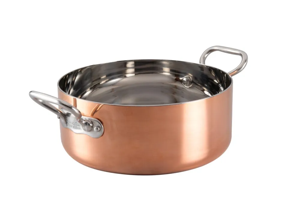 Saldi Casseruola 1907 copper 4 bassa in rame 2.5mm 2 maniglie - 28 cm