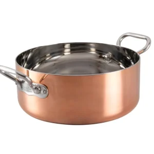 Casseruola 1907 copper 4 bassa in rame 2.5mm 2 maniglie - 24 cm Prezzo Scontato