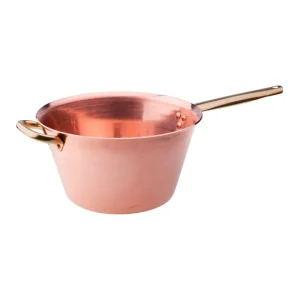 Paiolo per polenta in rame "senza stagnatura" 2mm con manico e maniglia in ottone, ø 22 cm Offerta Del Giorno