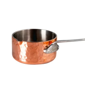 Casseruolino in copper 3 martellato con beccuccio a dx 1 manico 1907 - ø 5 cm Occasione Imperdibile