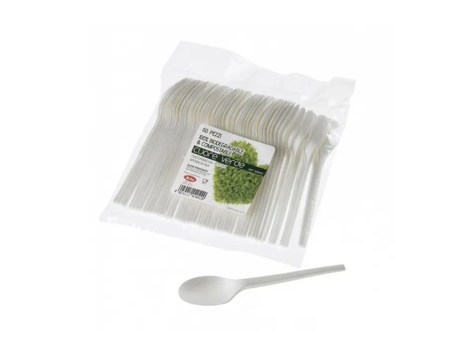 Cucchiaio bio cpla, 16 cm, 50 pezzi Popolare