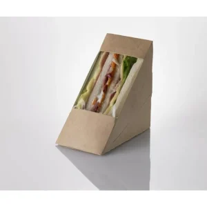 Sandwich box-kraft/pe avana/b.co cm12,3x7,2x12,3h - 100 pz Nuovo Arrivo