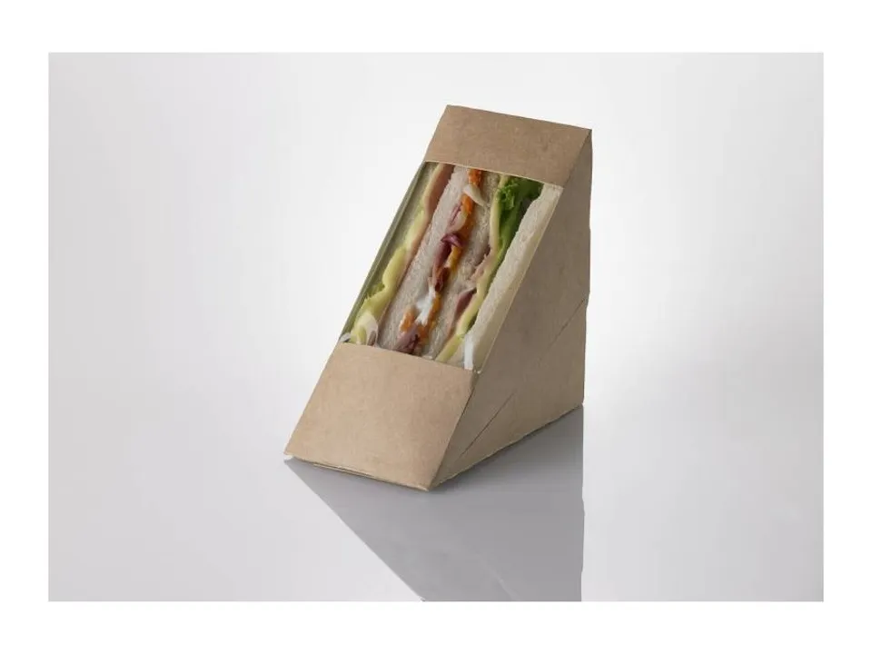 Sandwich box-kraft/pe avana/b.co cm12,3x7,2x12,3h - 100 pz Nuovo Arrivo