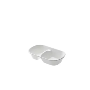 Must-Have Vaschetta ovale in polpa a 2 scomparti 1000 ml - cm 23.5x13.1x7h - 50 pz