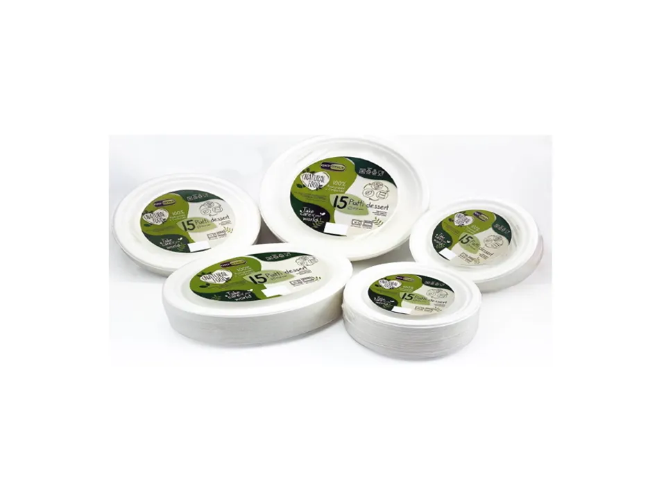 Piatti piani, ø 17 cm, polpa di cellulosa, 50 pz Consegna Rapida