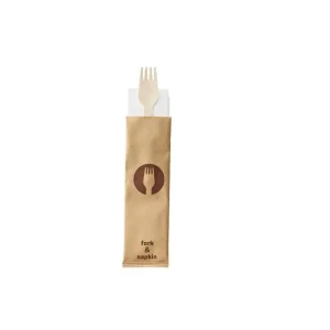 Forchetta in legno imbustata 16 cm, 48 pezzi Promozione