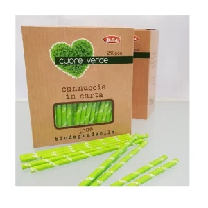 Cannucce carta bio verde, 250 pezzi Ultime Pezzi