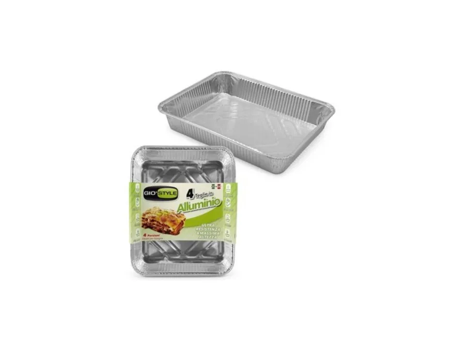 Di Tendenza Vaschetta senza coperchio in alluminio, 4 porzioni, 4 pz