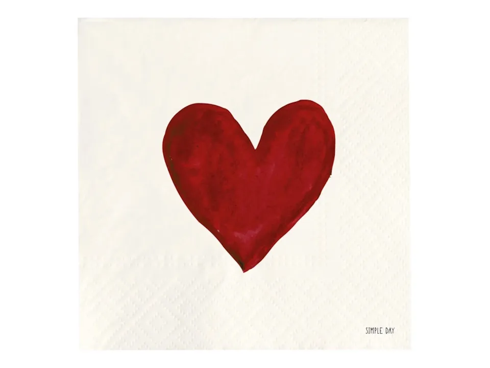 Set 20 tovaglioli in carta cuore rosso Prezzo Conveniente