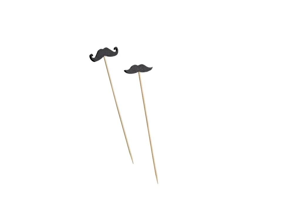 Spiedi in bamboo mustache, 12 cm, 100 pezzi Economico