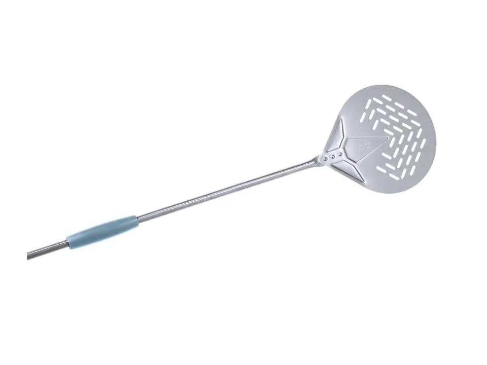 Evoluzione, palettino pizza inox forato 17 cm manico 150 Professionale
