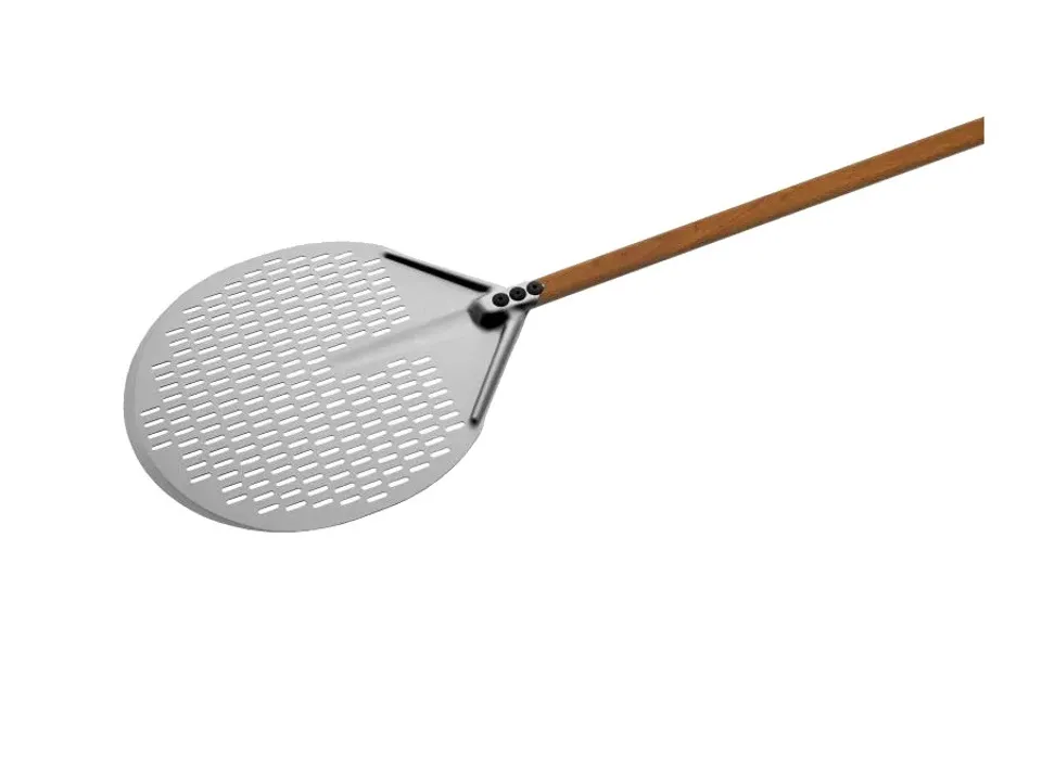 Pala per pizza tonda forata in alluminio anodizzato - ø33 cm lunghezza manico 30 cm Bestseller