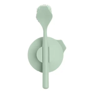 Spazzola lavapiatti con supporto a ventosa - jade green Economico