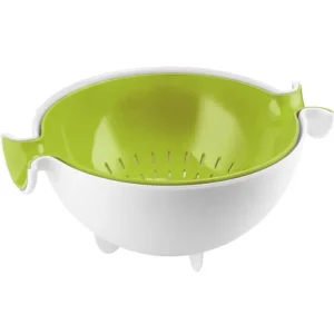 Set kitchen scolatutto con contenitore spin&drain, verde Prezzo Scontato