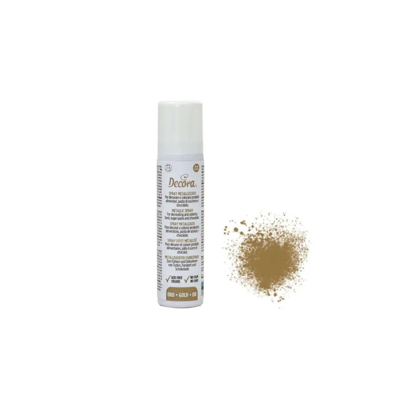 Consegna Rapida Decora - Colorante Spray Alimentare Metallizzato Oro 75 ml