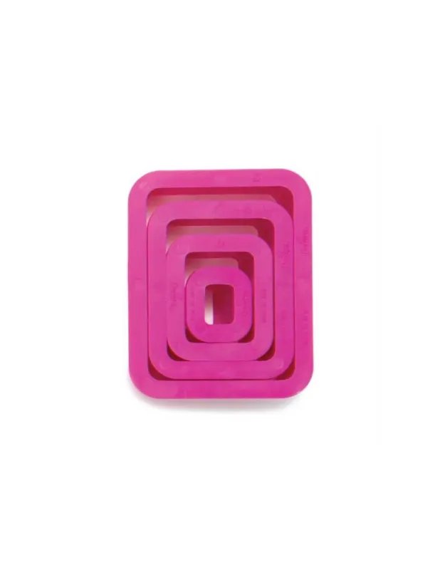 Decora - Set 4 tagliapasta rettangolo 1,5 3,5 5,5 7,5 x h 2,2 cm Di Tendenza