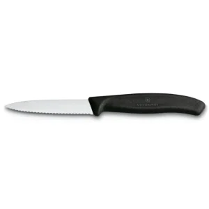 Victorinox - Coltello spelucchino ondulato per verdure 8 cm nero Prezzo Ridotto