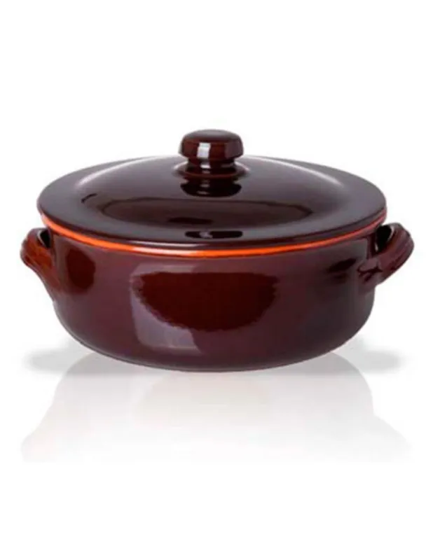 Offerta Benegiamo - Casseruola in Terracotta con Coperchio 2 Manici Ø18 cm