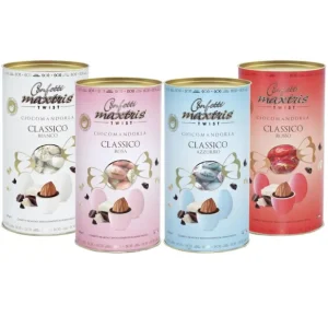 Maxtris - Confetti Cilindro Twist Ciocomandorla 100 gr Rosa Pagamento Sicuro