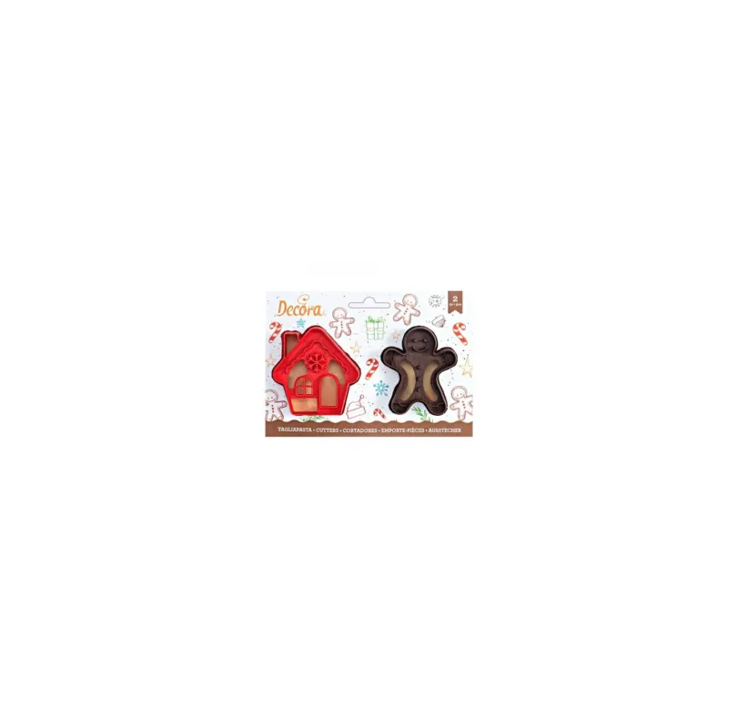 Decora - Set 2 Tagliapasta Gingerbread Man & House Compra Adesso
