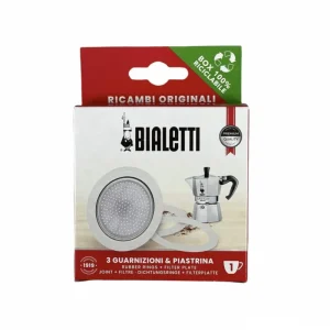 Bialetti Ricambio Originale 3 Guarnizioni + Filtro per Moka 1 Tazza Subito Disponibile