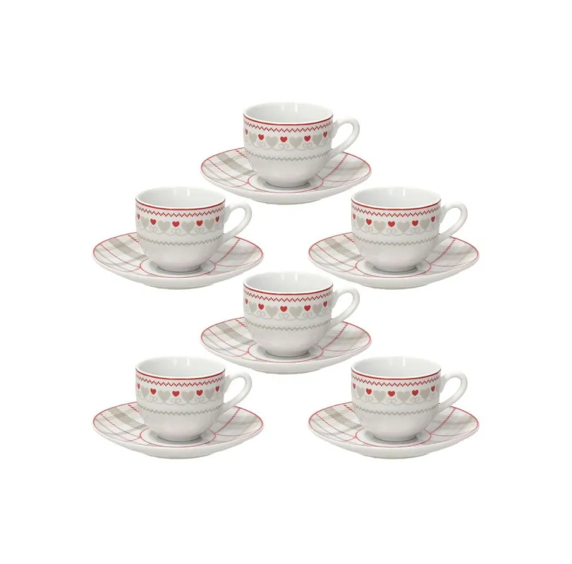 Vendita Finale Tognana - Set 6 Tazzine da caffè con piattino in porcellana linea Brunico