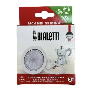 Kit Originale Bialetti Guarnizioni e Piastrina per Moka 2 Tazze Consegna Rapida