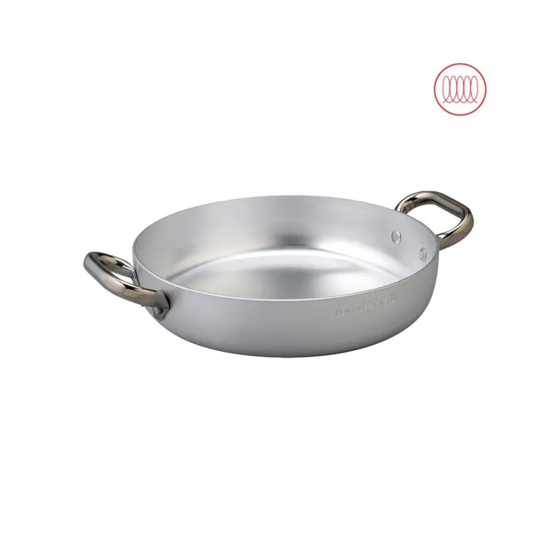 Pentole Agnelli - Tegame professionale 2 manici in alluminio 3 mm induzione 32 cm Non Perdere
