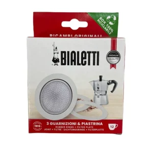 Compra Oggi Stesso Bialetti - Ricambio Originale Set 3 Guarnizioni + 1 Filtro per Moka 12 Tazze
